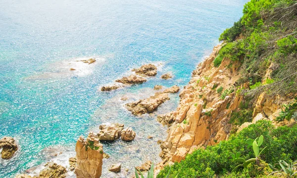 Bela Vista Baía Exótica Costa Uma Lagoa Azul Catalonia Espanha — Fotografia de Stock