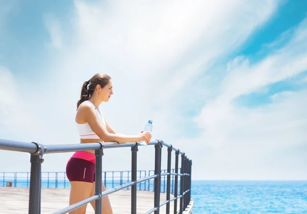 Entrenamiento Chica Joven Forma Deportivo Gimnasio Aire Libre Fitness Deporte —  Fotos de Stock