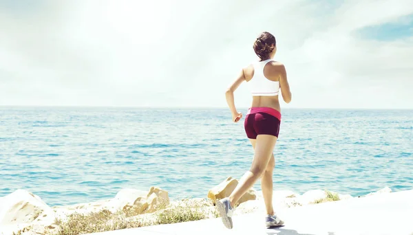 Sportos Gyönyörű Lány Csinál Szabadtéri Sport Tornaterem Jogging Fitness Egészséges — Stock Fotó