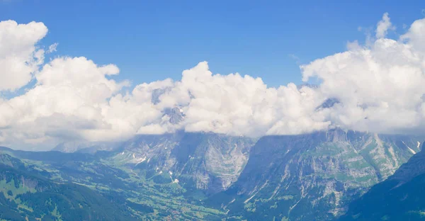 Alpine Picos Paisagem Fundo Jungfrau Planalto Bernês Alpes Conceito Caminhada — Fotografia de Stock