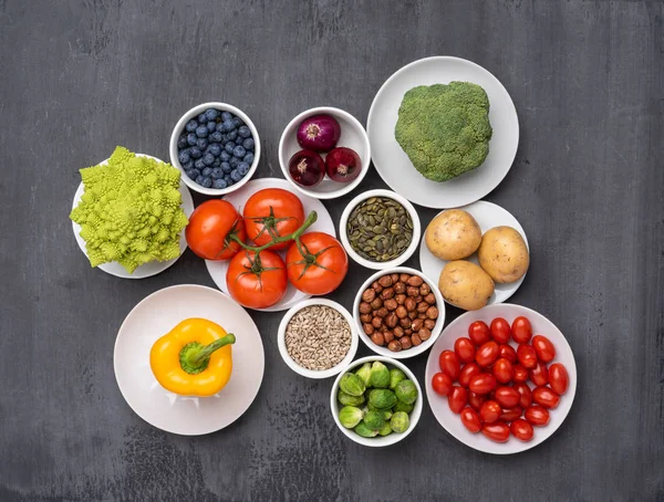 Gesunde Ernährung Frisches Gemüse Obst Und Superfood Ernährung Ernährung Veganes Stockbild