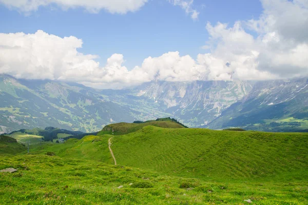 Alpengipfel Landschaft Hintergrund Jungfrau Berner Hochland Alpen Tourismusreise Wanderkonzept — Stockfoto