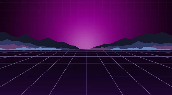 Glowing Neon Light Background Template Retro Video Games Futuristic Design — Stock Photo, Image
