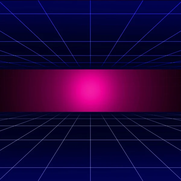 Glowing Neon Light Background Template Retro Video Games Futuristic Design — Stock Photo, Image