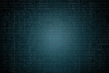 İkili kod ile dijital arka plan. Bilgisayar korsanları, darknet, sanal gerçeklik ve bilim kurgu kavramı.