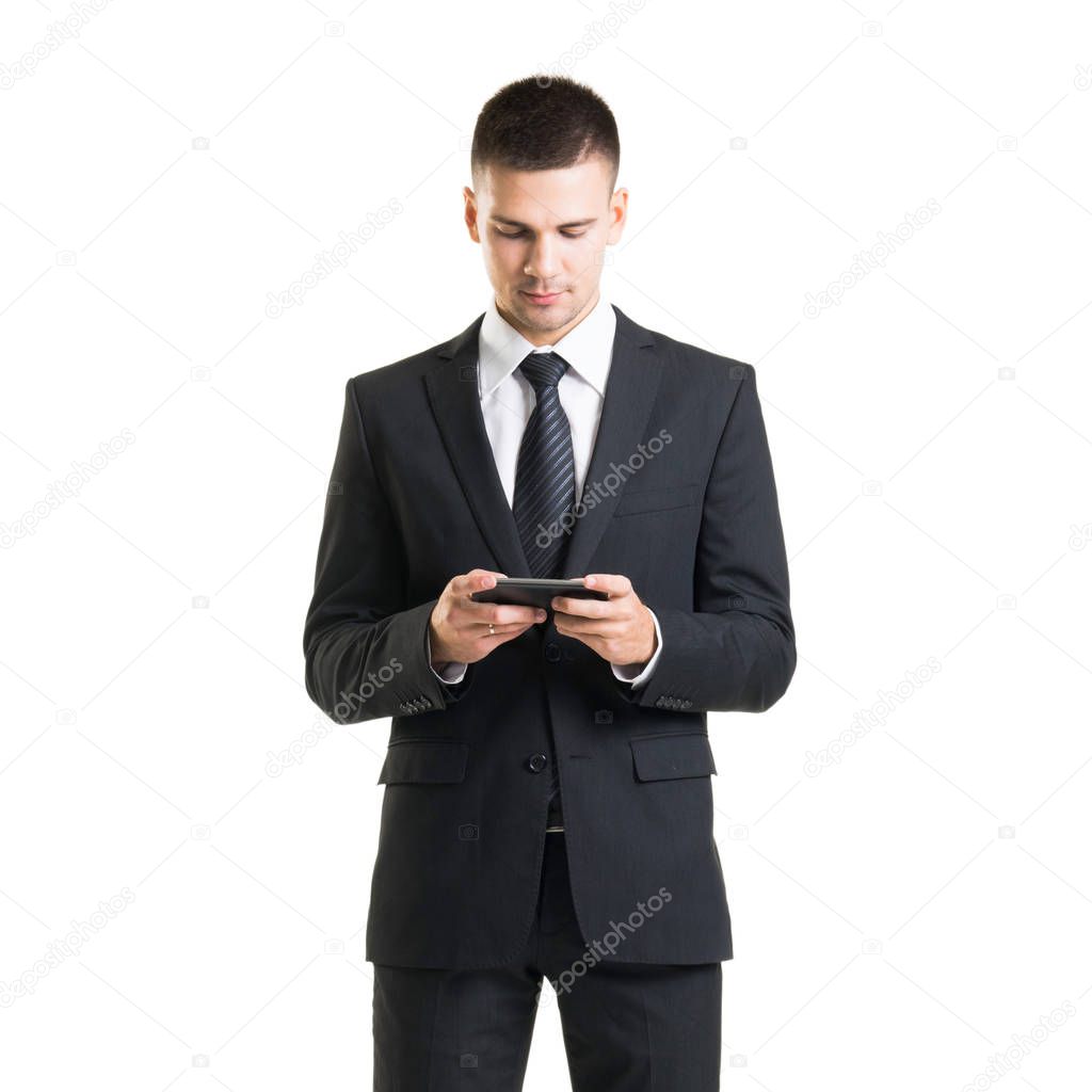 Confident man in formalwear. Businessman in suit isolated on white. Business concept.