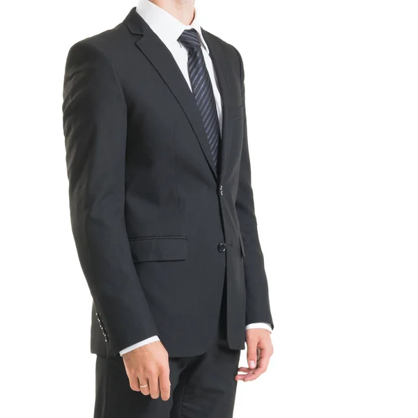 Affärsman Kostym Isolerade Vitt Närbild Mannen Formalwear Affärsidé — Stockfoto