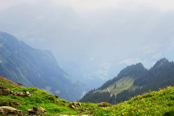 Alpské Vrcholy Krajinné Pozadí Jungfrau Bernese Highland Alpy Turistika Cesty — Stock fotografie