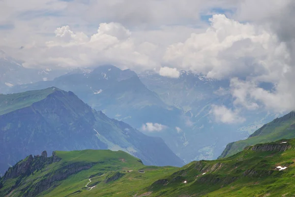 Alpské Vrcholy Krajiny Pozadí Jungfrau Bernese Highland Swiss Alps — Stock fotografie