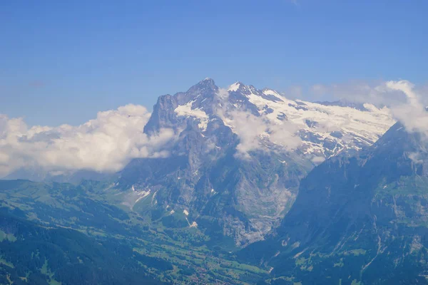 Alpine Picos Paisagem Fundo Jungfrau Planalto Bernês Alpes Conceito Caminhada — Fotografia de Stock