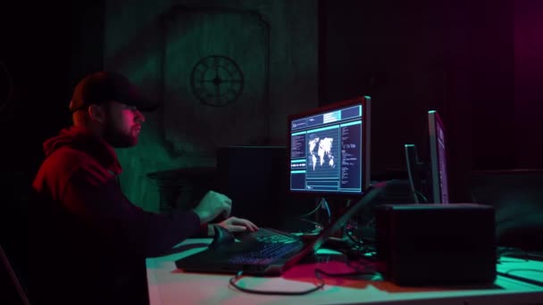 Fraude Sur Internet Darknet Voleur Données Concept Cybercriminalité Attaque Pirate — Video
