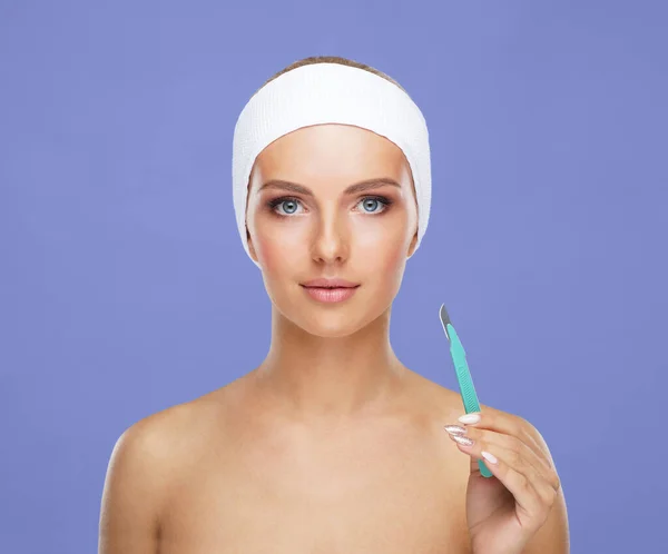 Injection Beauté Dans Visage Une Jeune Femme Chirurgie Plastique Lifting — Photo