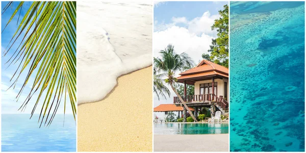 Resort Hintergrundcollage Freizeit Und Sommerferienkonzept — Stockfoto