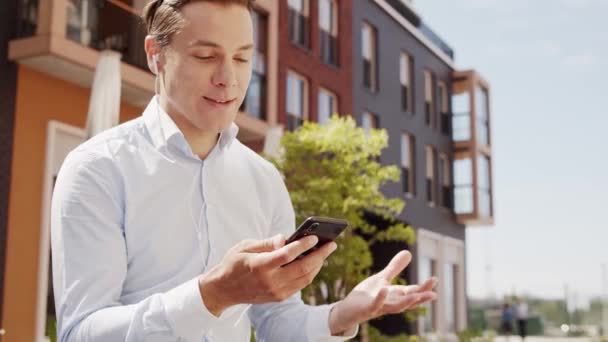 Joven Atractiva Freelancer Trabajando Aire Libre Trabajador Oficina Empresario Conceptos — Vídeos de Stock