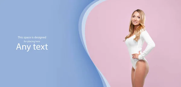 Passar Och Hälsosam Modell Vita Underkläder Ung Vacker Och Sexig — Stockfoto