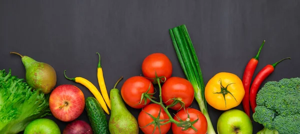 Ingredientes Alimenticios Saludables Verduras Frescas Frutas Superalimentos Nutrición Dieta Concepto — Foto de Stock