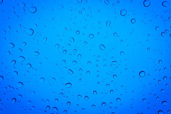 Drops Water Blue Glass Abstract Blue Background — Stock Photo, Image