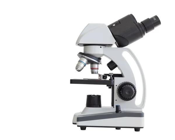 Microscopio Aislado Sobre Fondo Blanco Imágenes de stock libres de derechos