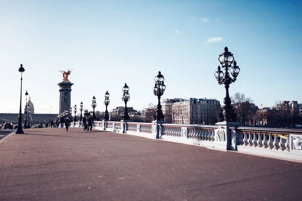 Paris Fransa Seine Nehri Gün Zaman Alexander Iii Köprüden — Stok fotoğraf