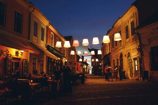 Szentendre Hungary July 2019 Night View Arty Illuminated City Centre — стоковое фото