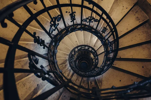 Escadaria Pedra Espiral Basílica Santo Estêvão Budapeste Hungria Vista Cima — Fotografia de Stock