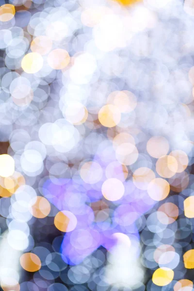 Abstrato Noite Férias Fundo Com Desfocado Natal Iluminação Bokeh Estrela — Fotografia de Stock