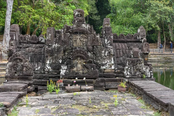 Widok Wyspy Świątyni Preah Neak Musi Angkor Kambodży — Zdjęcie stockowe