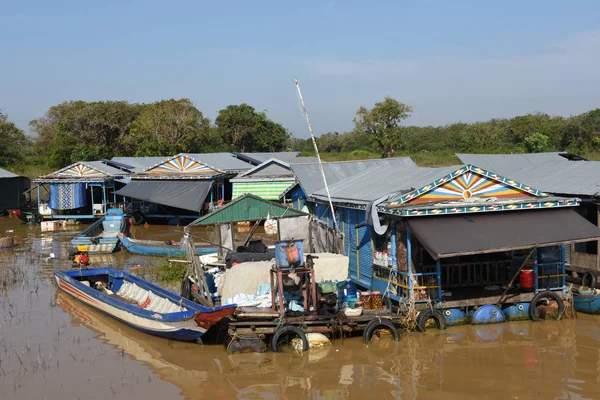 Tonle Sap Lake Cambodia January 2018 Floating Village Water Tonle — Stock Photo, Image