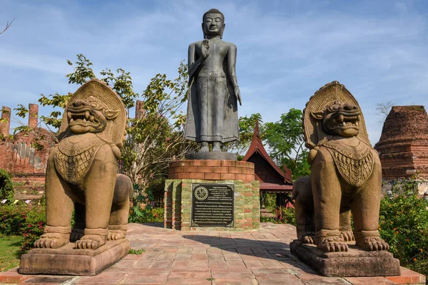 Tayland Tapınak Ayutthaya Tarihsel Park Buda Heykeli — Stok fotoğraf