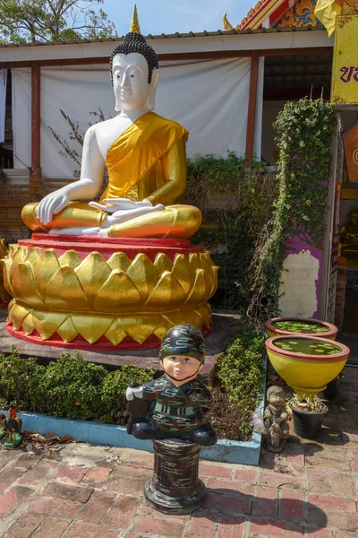 Boeddhabeeld Een Tempel Ayutthaya Thailand — Stockfoto