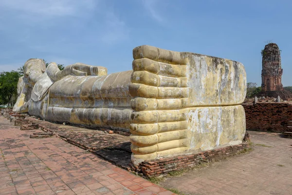 Reclining Buddha Ayutthaya Historical Park Thailand — Stock Photo, Image