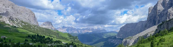 Linda Vista Para Montanha Verão Grupo Sella Dolomites Itália — Fotografia de Stock