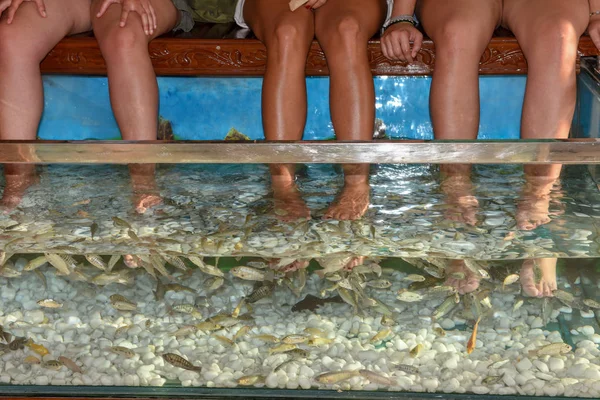 Fish Spa Piedi Pedicure Cura Della Pelle Trattamento Bangkok Thailandia — Foto Stock
