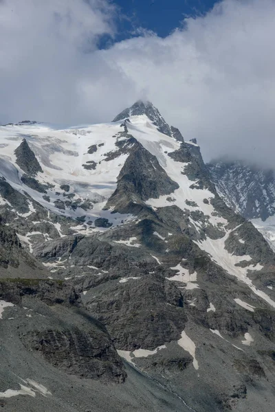 Grossglockner Montaña Más Alta Austria Junto Con Glaciar Pasterze —  Fotos de Stock