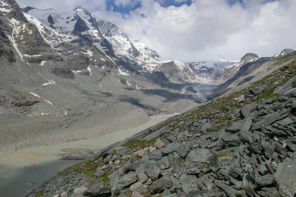 Grossglockner Montaña Más Alta Austria Junto Con Glaciar Pasterze — Foto de Stock