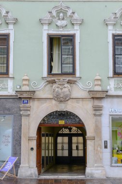 Klagenfurt, Avusturya - 30 Haziran 2018: Klagenfurt, Avusturya Carinthia eski ev