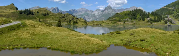 Горный Пейзаж Озера Труэбзе Над Энгельбергом Швейцарских Альпах — стоковое фото
