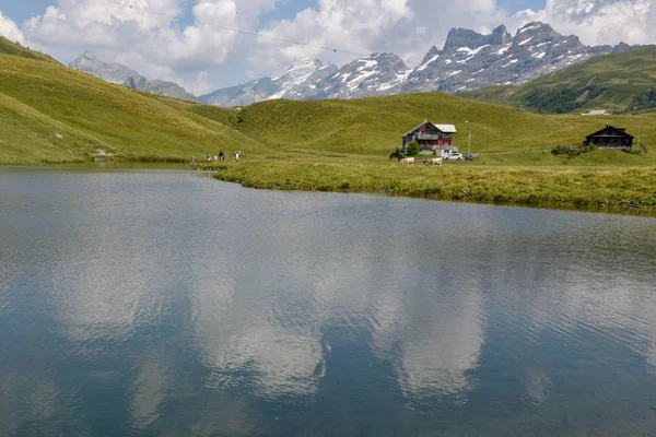 Θέα Στη Λίμνη Melchsee Ελβετικές Άλπεις — Φωτογραφία Αρχείου