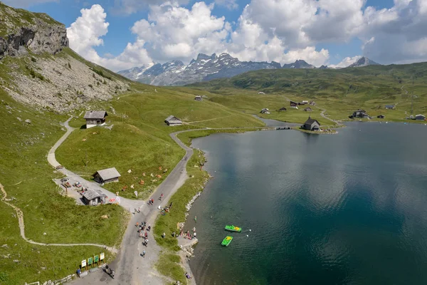 Θέα Στη Λίμνη Melchsee Ελβετικές Άλπεις — Φωτογραφία Αρχείου