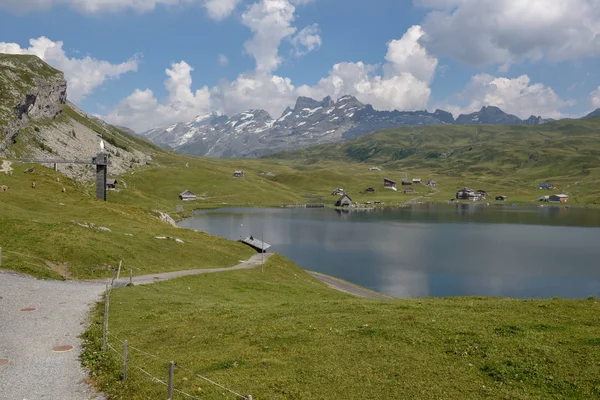 Vista Lago Melchsee Los Alpes Suizos — Foto de Stock