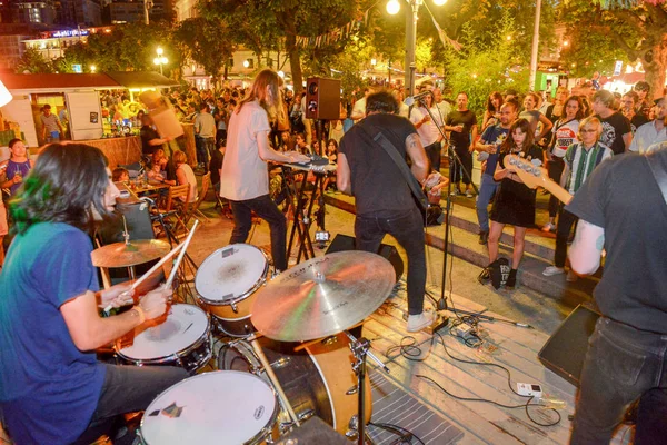 Lugano Suiza Julio 2016 Useless Eaters Tocando Vivo Buskers Festival —  Fotos de Stock