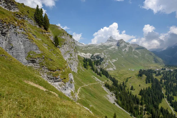 Chemin Montagne Engstlenalp Sur Engelberg Dans Les Alpes Suisses — Photo