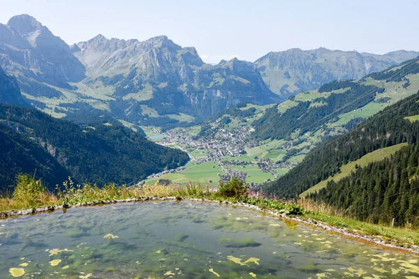 Vista Montanha Furenalp Sobre Engelberg Sobre Alpes Suíços — Fotografia de Stock