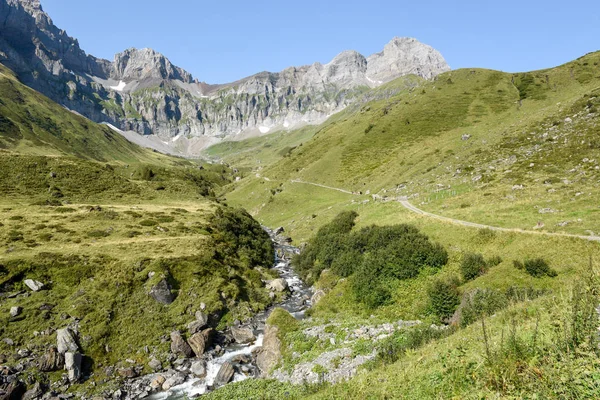 Mening Van Berg Bij Furenalp Engelberg Zwitserse Alpen — Stockfoto