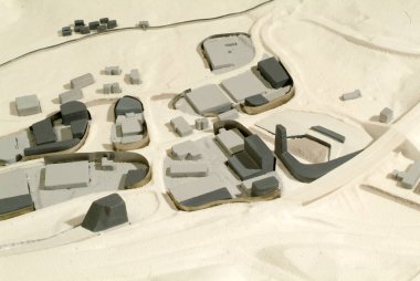 Lugano, İsviçre - 15 Haziran 2008: mimari sunum ve arka plan için çevredeki modeli Site