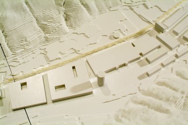 Lugano, İsviçre - 15 Haziran 2008: mimari sunum ve arka plan için çevredeki modeli Site