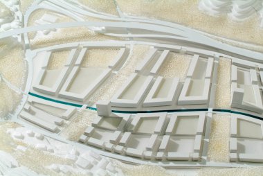 Lugano, İsviçre - 15 Haziran 2008: mimari sunum ve arka plan için çevredeki modeli Site