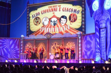 Lugano, İsviçre - 26 Mayıs 2016: Aldo, Giovanni e Giacomo İsviçre Lugano adlı komedi gösterisi