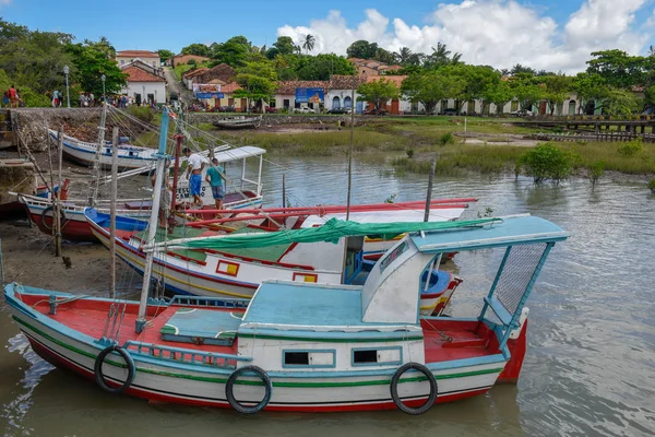 Алькантара Бразилія Січня 2019 Рибалка Човнах Порт Алькантара Бразилії — стокове фото