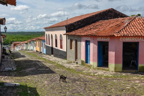 Tradycyjnym Portugalskim Kolonialnej Architektury Alcantara Brazylii — Zdjęcie stockowe